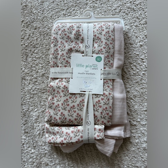 Little Planet Other - NWT Little Planet by Carter's 2-Pack Organic Cotton Muslin Swaddle Blankets